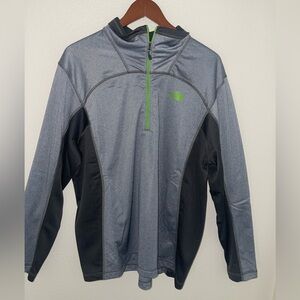 The North Face Gray and Black Performance Jacket with Green Zipper